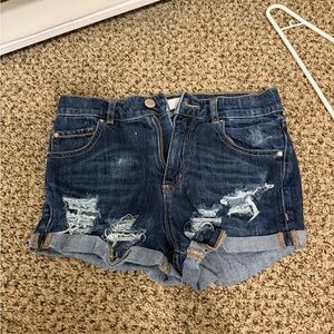 Garage ripped Jean shorts